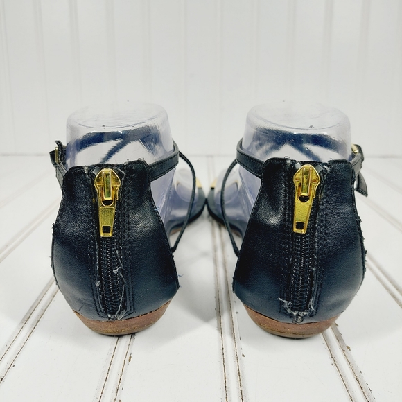 DV By Dolce Vita Tong Open Toe Logo Back Zip T-Strap Flat Sandals A16 - Picture 6 of 10